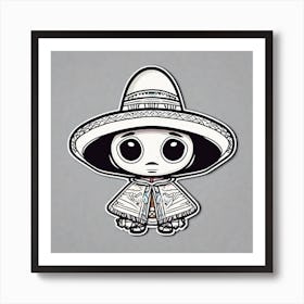 Mexican Pancho Sticker 2d Cute Fantasy Dreamy Vector Illustration 2d Flat Centered By Tim Bu (32) Art Print