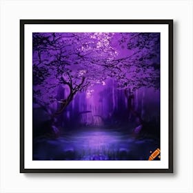 Craiyon 221146 Mythical Purple Tree Wallpaper Art Print