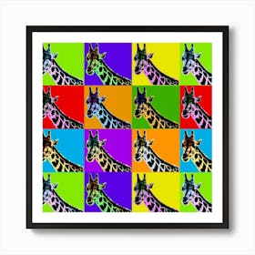 Pop Giraffes Art Print