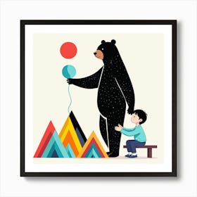 Bear With A Balloon Art Print