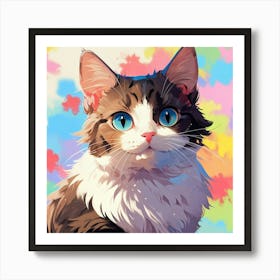 Cute Cat Painting Art Print