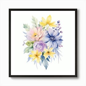 Watercolor Flowers Art Print