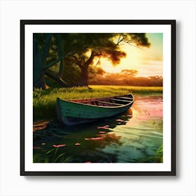 Old Wooden Boat Art Print