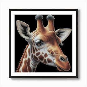 Giraffe’s Jewel: Sparkling Spots and Ethereal Elegance Art Print