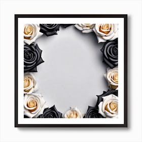 Black And White Roses 19 Art Print