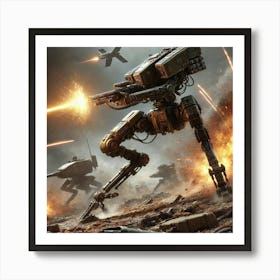 Crusher Walker Droids Engaging Ground Targets Art Print