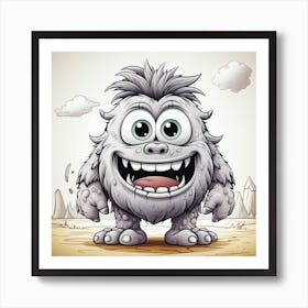 Cartoon Monster Illustration 1 Art Print