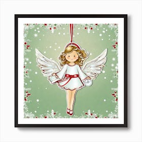 Angel Christmas Ornament Art Print