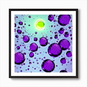 Purple Water Bubbles 1 Art Print