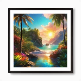 Sunset In The Jungle 1 Art Print