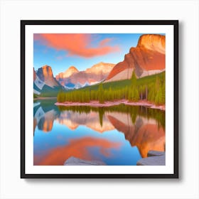 Sunrise At A Lake In The Mountains Art Print