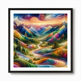 Psychedelic Landscape Art Print