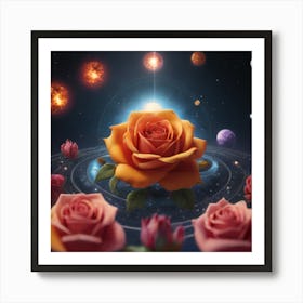 Roses In Space 1 Art Print