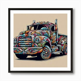 Truck Art Design With Vibrant Colors And Intricate Patterns (2) Art Print