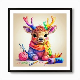 Colorful Deer 14 Art Print