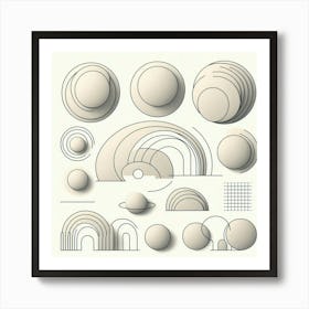 Abstract Geometric Shapes 1 Art Print