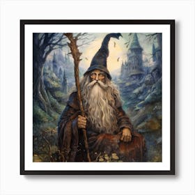 A Wizard Of The Magic Forest Called Bortheg Art Print