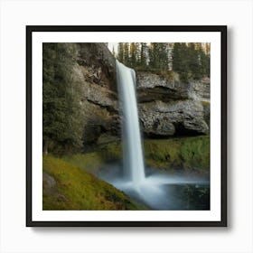 Waterfall At Sunset 1 Art Print