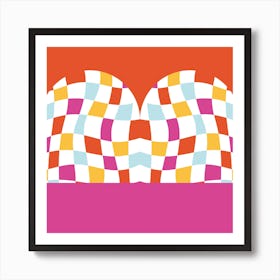 Checkered Vintage Pattern 1 Art Print