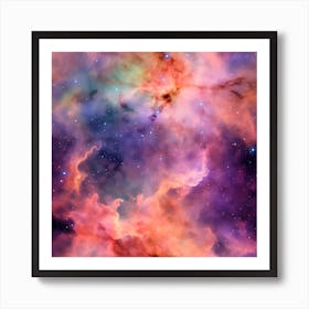 Peach Nebula Art Print