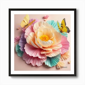 Paper Rose Art Print