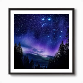 Night Sky With Aurora Art Print