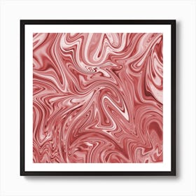 Rose Gold Liquid Marble Art Print