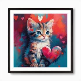 Valentine Kitten 4 Art Print