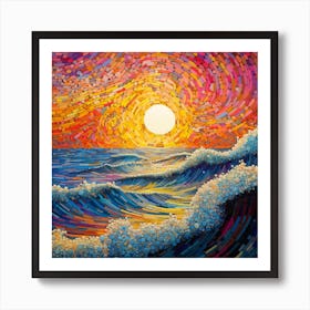 Sunset On The Ocean Art Print