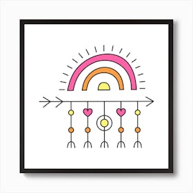 Boho Rainbow And Arrow Art Print