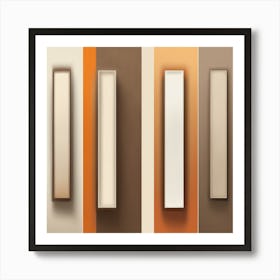 Orange And Brown Striped Wall Art Print