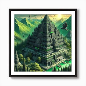 Temple In The Mountains Art Print