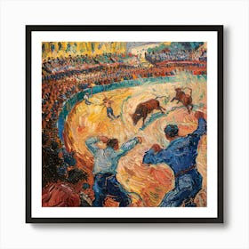 Van Gogh Style. Bullfighting at Arles Series 1 Art Print