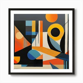 Original Abstract Painting On Canvas Dramatic Wall Art Black Mid Century Modern 3 Art Print