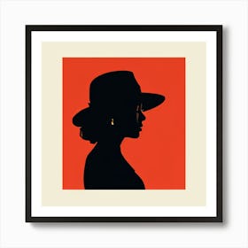 Silhouette Of A Woman, Simple Silhouette Art Print