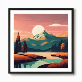 Landscape Painting 133 Art Print