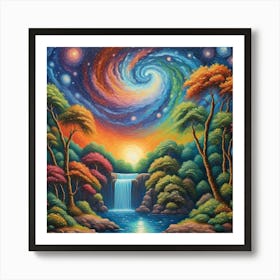 Starry Sky, impressionist style Art Print