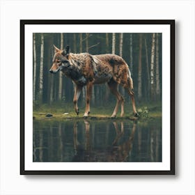 Wolf In The Forest Art Print