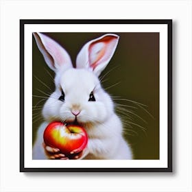 Rabbit Eating Apple 2 Art Print