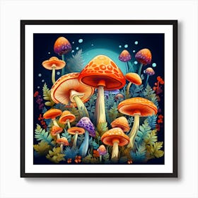 Mushroom Forest 11 Art Print