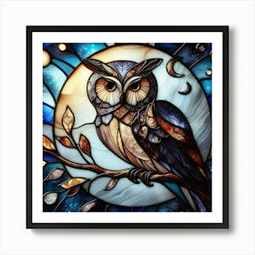 Owl In The Night Sky Art Print