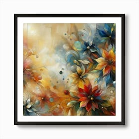 Flowers oil painting abstract painting art 15 Art Print