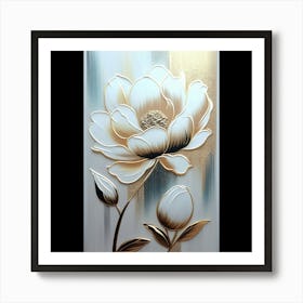 White Flower Painting 3 Art Print