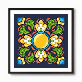Colorful Floral Pattern 1 Art Print