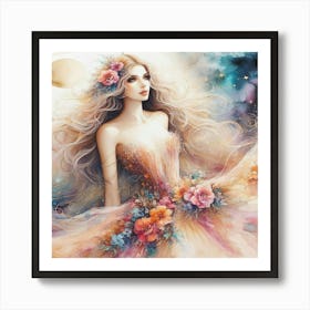 Portrait of a radiant woman Art Print