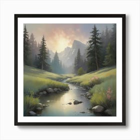 Sunrise In The Mountains Art Print