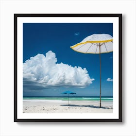 Umbrella On The Beach Art Print