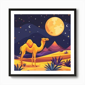 Camel In The Desert 9 Art Print