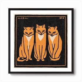 Three Cats, Julie De Graag Art Print