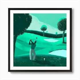 Golfer Playing Golf 3 Poster